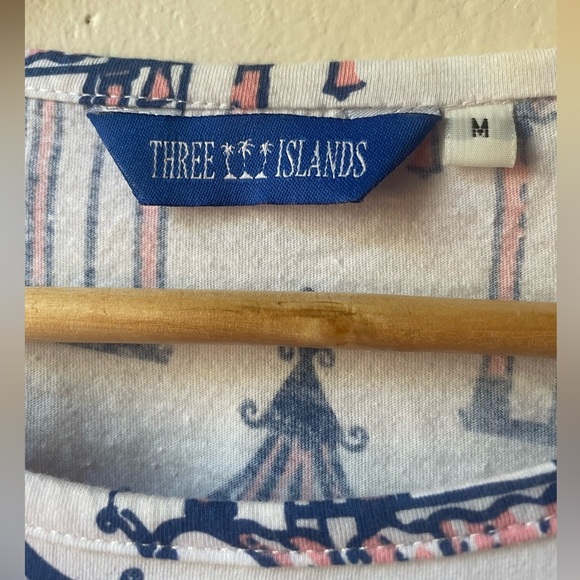 Three Islands Woman’s Cotton Top Size Medium - Picture 2 of 6